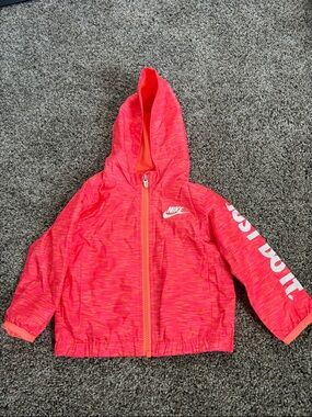 Nike Hot Pink/Coral Hooded Zip Windbreaker